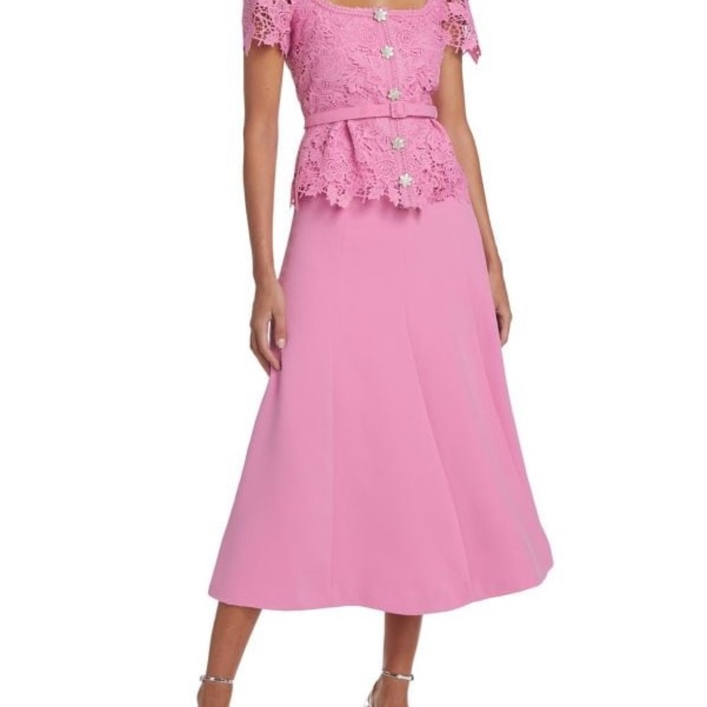 Self-Portrait Pink Midi Skirt Set